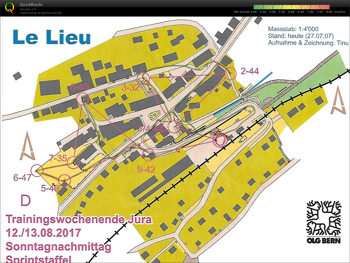Trainingswochenende OLG Bern (13-08-2017)