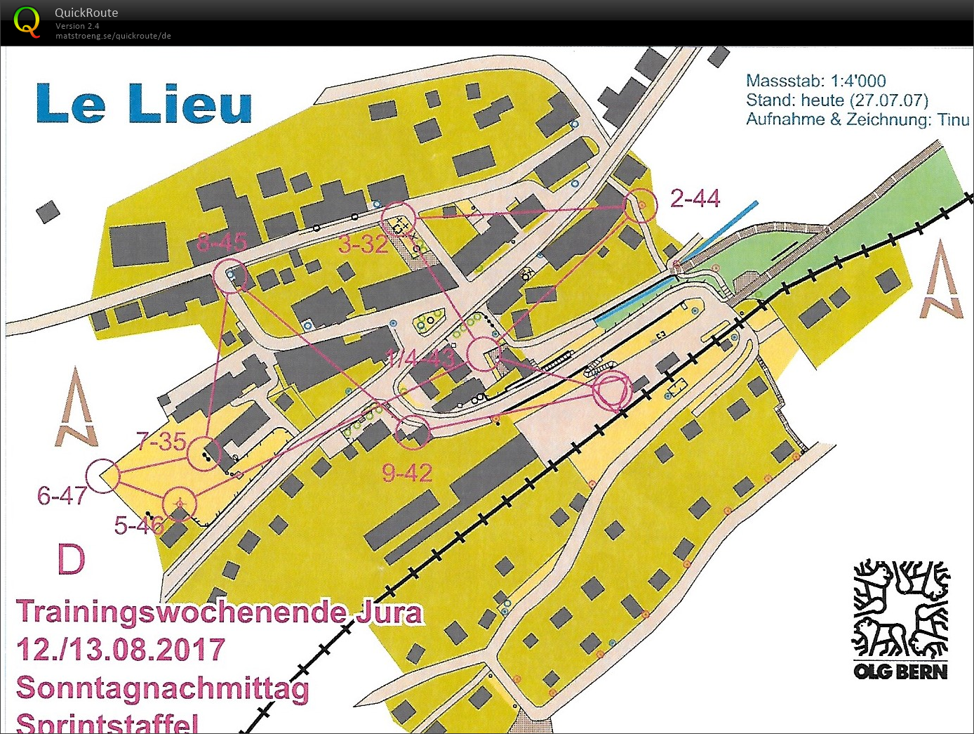 Trainingswochenende OLG Bern (13.08.2017)
